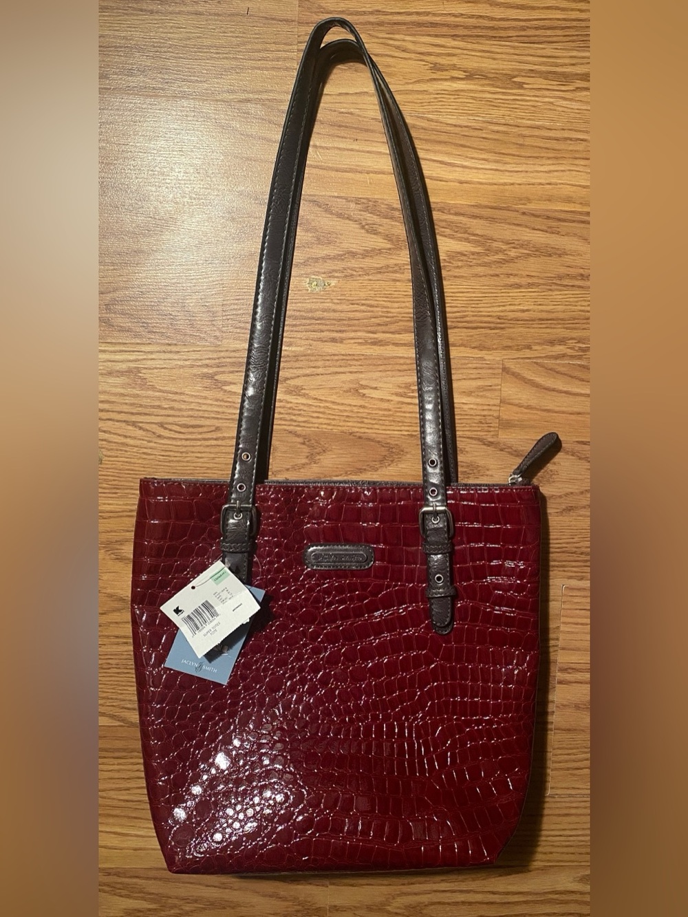 Jaclyn Smith Red Faux Leather Shoulder Bag Purse NWT